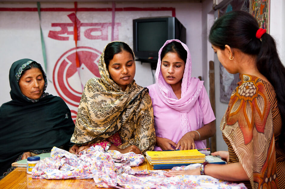 Muslim artisans in a SEWA vocationals center in New Dehli/india.