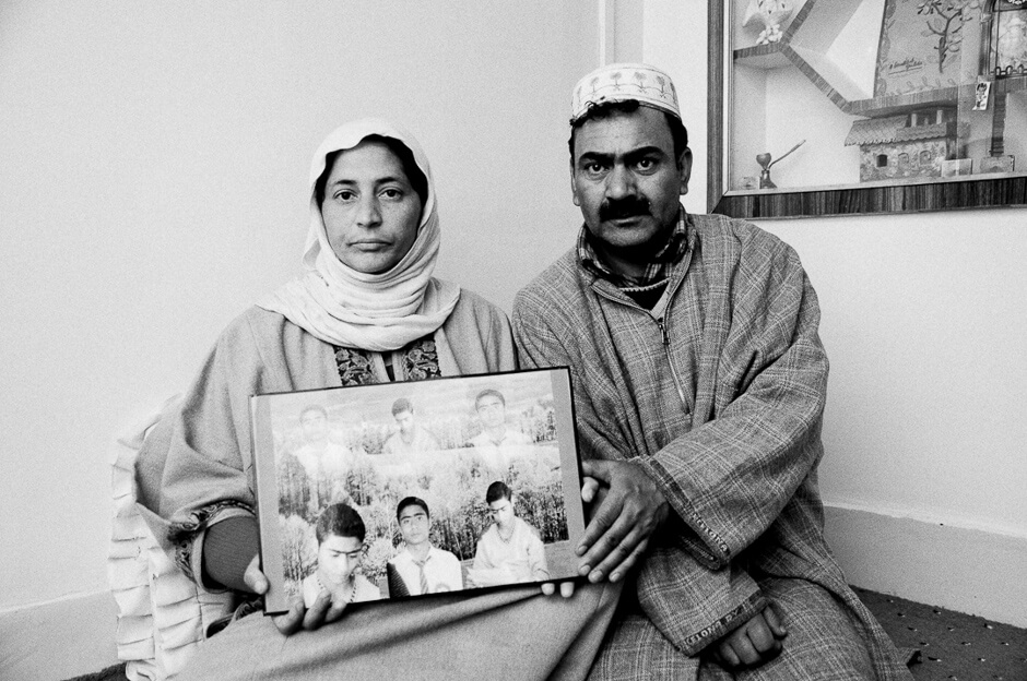 Parents of 16-year old Zahid Farooq who was shot to death by off-duty members of the indian army while he was playing cricket.