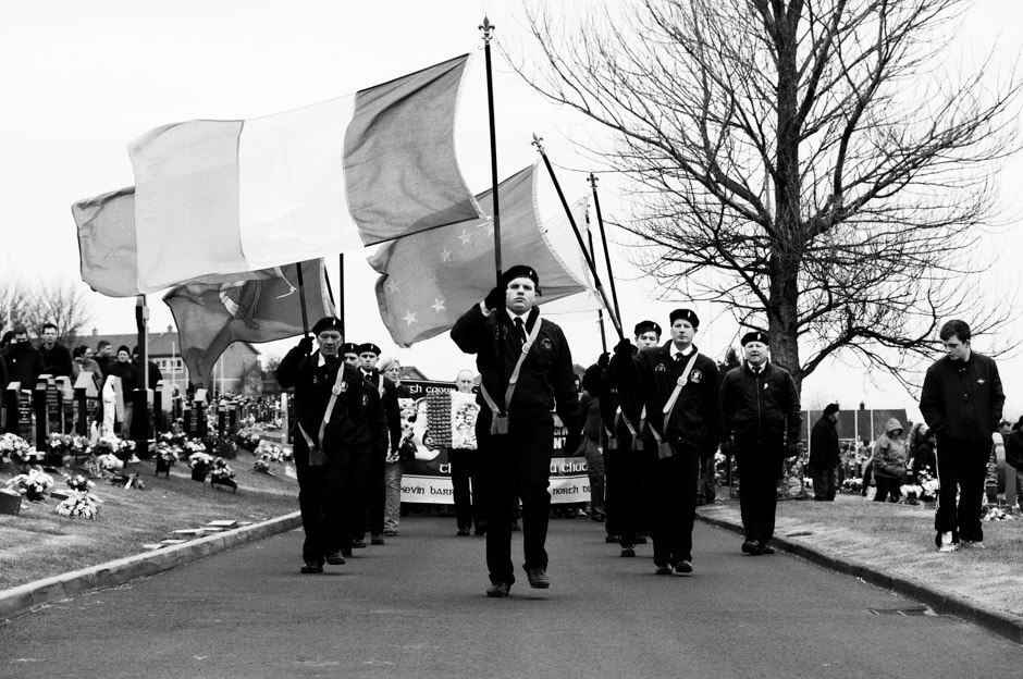 Color party at 32CSM/Real IRA Easter Commemoration in Derry.