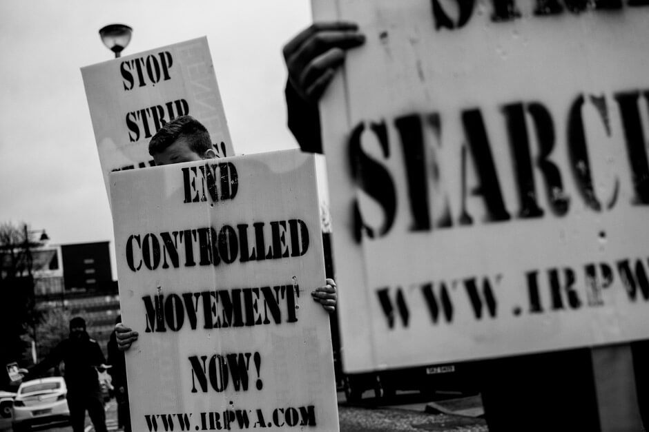 Irish Republican Welfare Association protest in support of IRA prisoners in Belfast.