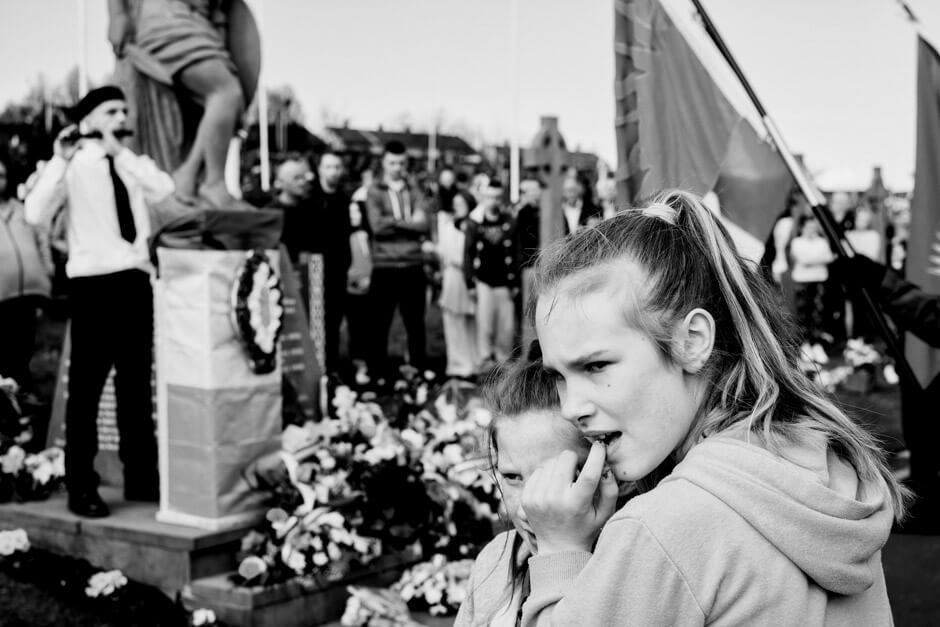 Two girls during the dissident Republican IRA affiliated 32 CSM Easter Commemoration in 2015 - Derry/Londonderry in Northern Ireland