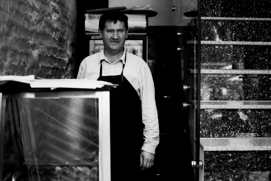 Bosniak in his popular burek shop in Prizren.