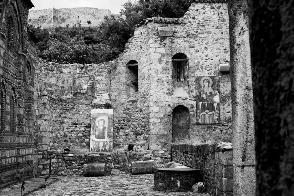 The remains of the Holy Savior Church in Prizren, which was burned down in the 2004 unrest.